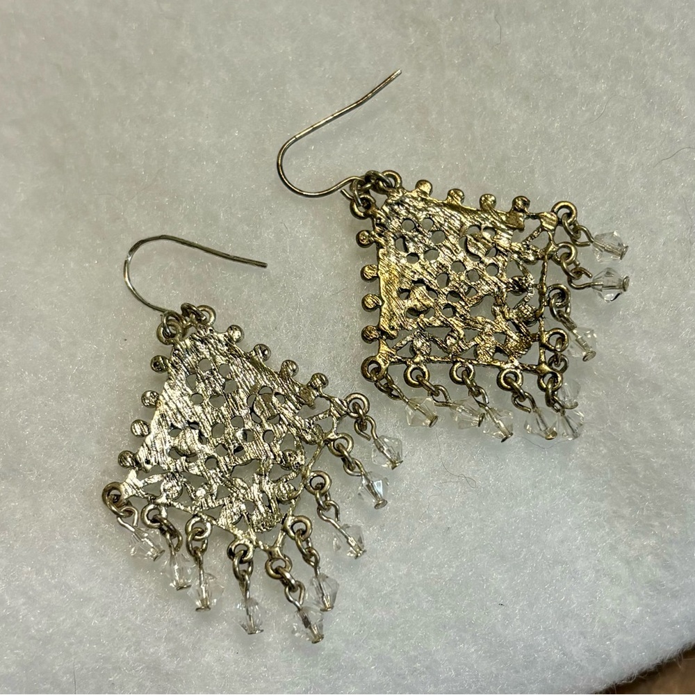 Vintage Chandelier Beaded Earrings Art Deco EUC - Picture 9 of 11